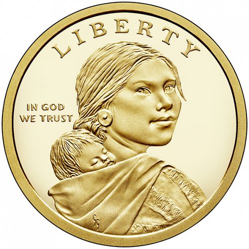 1 dollar Obverse Image minted in UNITED STATES in 2017S (Sacagawea - Sequoyah from Cherokee Nation)  - The Coin Database