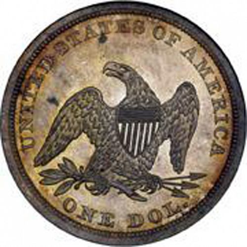 1 dollar Reverse Image minted in UNITED STATES in 1845 (Seated Liberty - No motto)  - The Coin Database