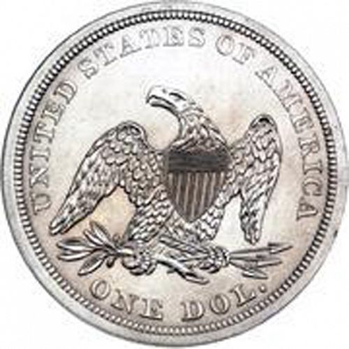 1 dollar Reverse Image minted in UNITED STATES in 1846 (Seated Liberty - No motto)  - The Coin Database