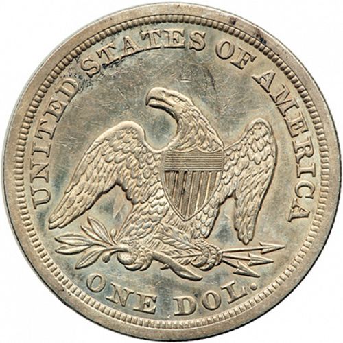 1 dollar Reverse Image minted in UNITED STATES in 1848 (Seated Liberty - No motto)  - The Coin Database