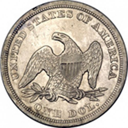 1 dollar Reverse Image minted in UNITED STATES in 1849 (Seated Liberty - No motto)  - The Coin Database