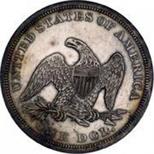 1 dollar Reverse Image minted in UNITED STATES in 1850 (Seated Liberty - No motto)  - The Coin Database