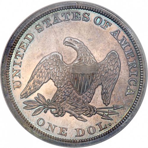 1 dollar Reverse Image minted in UNITED STATES in 1857 (Seated Liberty - No motto)  - The Coin Database