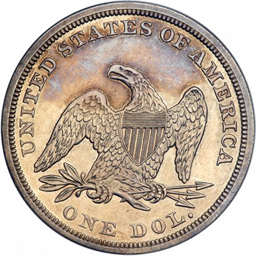 1 dollar Reverse Image minted in UNITED STATES in 1858 (Seated Liberty - No motto)  - The Coin Database