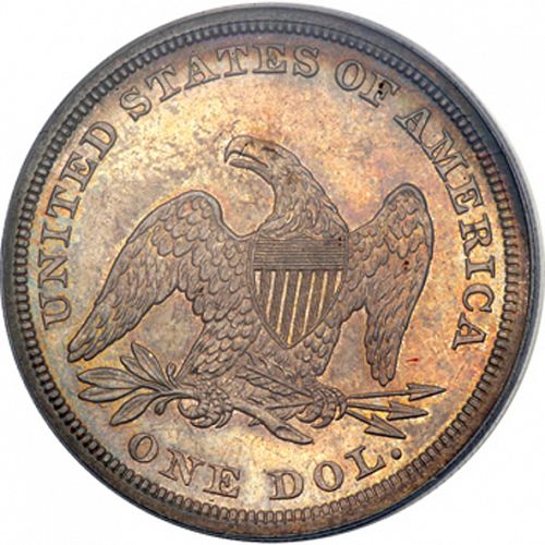 1 dollar Reverse Image minted in UNITED STATES in 1859 (Seated Liberty - No motto)  - The Coin Database