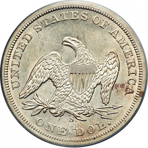 1 dollar Reverse Image minted in UNITED STATES in 1859S (Seated Liberty - No motto)  - The Coin Database