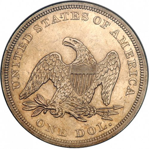 1 dollar Reverse Image minted in UNITED STATES in 1860 (Seated Liberty - No motto)  - The Coin Database