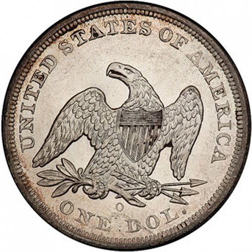 1 dollar Reverse Image minted in UNITED STATES in 1860O (Seated Liberty - No motto)  - The Coin Database