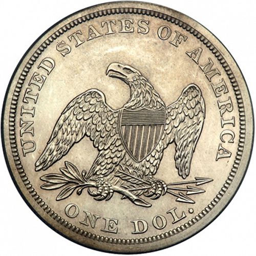 1 dollar Reverse Image minted in UNITED STATES in 1861 (Seated Liberty - No motto)  - The Coin Database