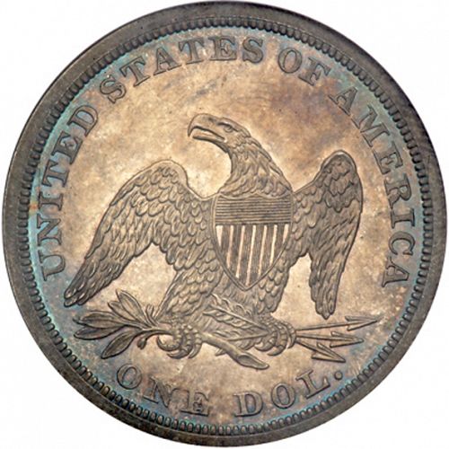 1 dollar Reverse Image minted in UNITED STATES in 1862 (Seated Liberty - No motto)  - The Coin Database