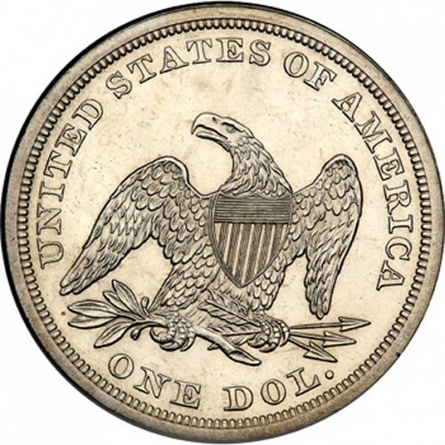 1 dollar Reverse Image minted in UNITED STATES in 1863 (Seated Liberty - No motto)  - The Coin Database