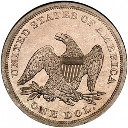 1 dollar Reverse Image minted in UNITED STATES in 1864 (Seated Liberty - No motto)  - The Coin Database