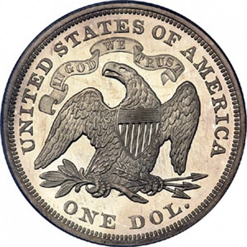 1 dollar Reverse Image minted in UNITED STATES in 1867 (Seated Liberty - Motto added on reverse)  - The Coin Database