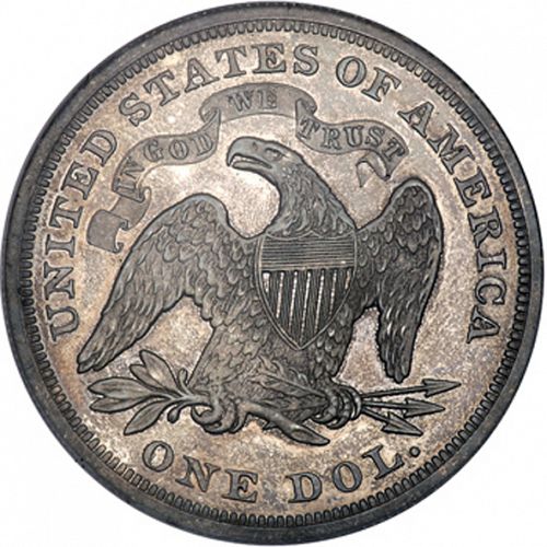 1 dollar Reverse Image minted in UNITED STATES in 1870 (Seated Liberty - Motto added on reverse)  - The Coin Database