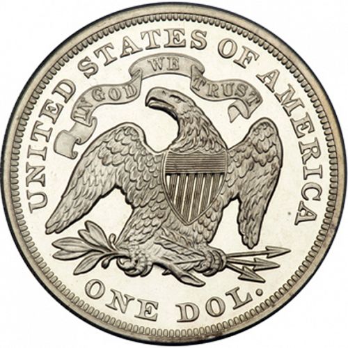 1 dollar Reverse Image minted in UNITED STATES in 1873 (Seated Liberty - Motto added on reverse)  - The Coin Database