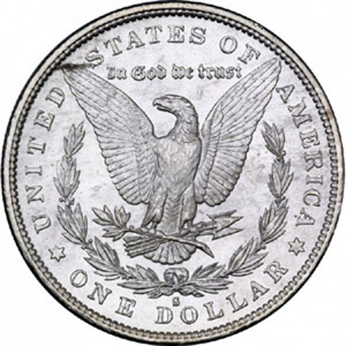 1 dollar Reverse Image minted in UNITED STATES in 1879S (Morgan)  - The Coin Database