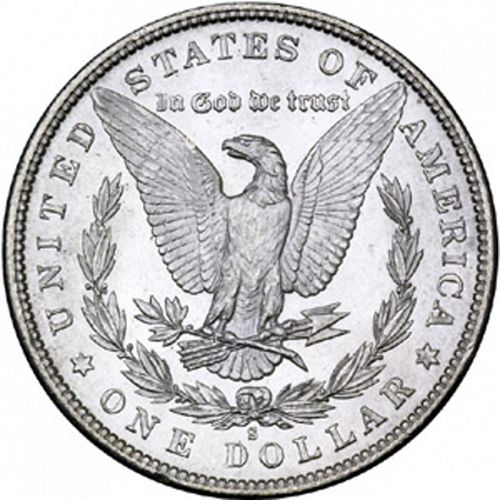 1 dollar Reverse Image minted in UNITED STATES in 1881S (Morgan)  - The Coin Database