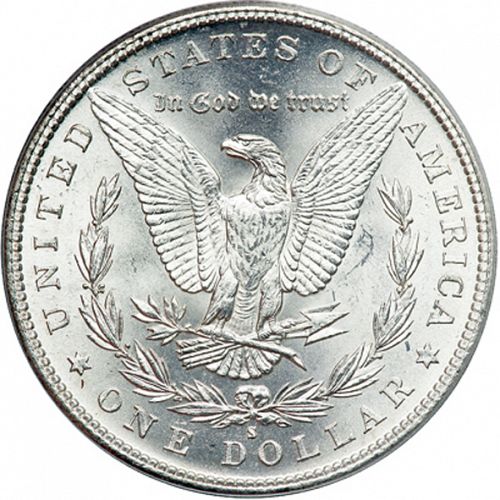 1 dollar Reverse Image minted in UNITED STATES in 1885S (Morgan)  - The Coin Database