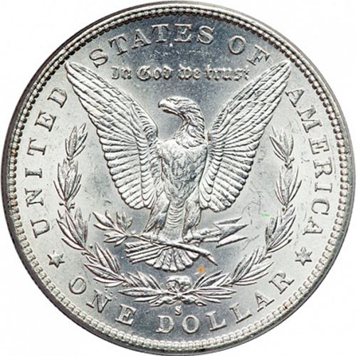 1 dollar Reverse Image minted in UNITED STATES in 1889S (Morgan)  - The Coin Database