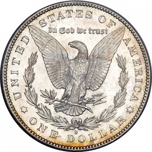 1 dollar Reverse Image minted in UNITED STATES in 1891S (Morgan)  - The Coin Database