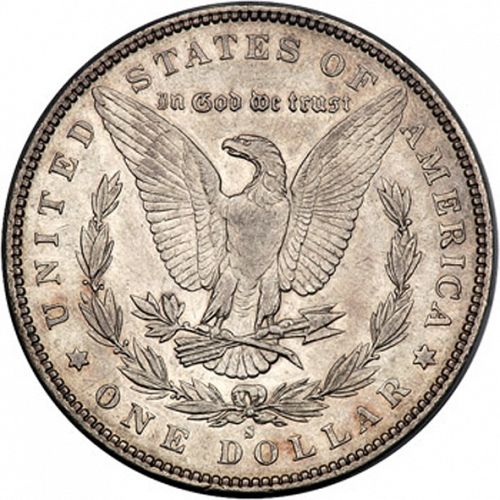 1 dollar Reverse Image minted in UNITED STATES in 1893S (Morgan)  - The Coin Database