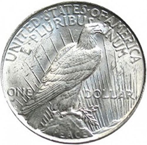 1 dollar Reverse Image minted in UNITED STATES in 1923D (Peace)  - The Coin Database