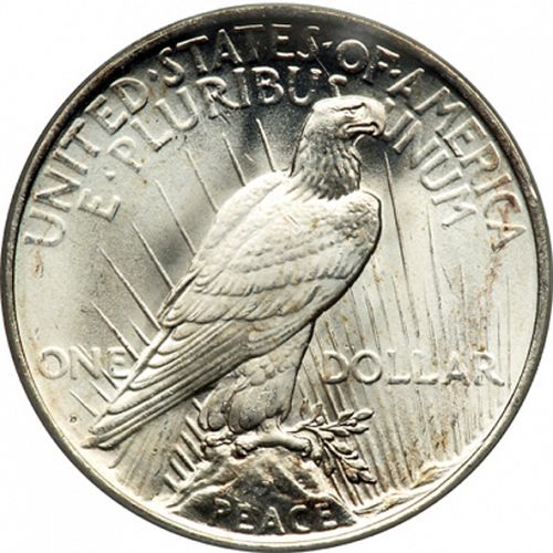1 dollar Reverse Image minted in UNITED STATES in 1927D (Peace)  - The Coin Database