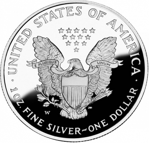 Bullion Reverse Image minted in UNITED STATES in 2001W (American Eagle - Silver Dollar)  - The Coin Database