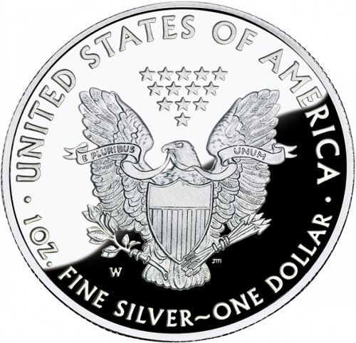 Bullion Reverse Image minted in UNITED STATES in 2007W (American Eagle - Silver Dollar)  - The Coin Database