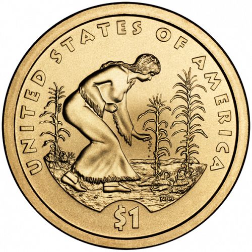 1 dollar Reverse Image minted in UNITED STATES in 2009D (Sacagawea - Native American Reverse ( Agriculture ))  - The Coin Database