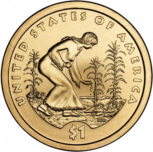 1 dollar Reverse Image minted in UNITED STATES in 2009P (Sacagawea - Native American Reverse ( Agriculture ))  - The Coin Database