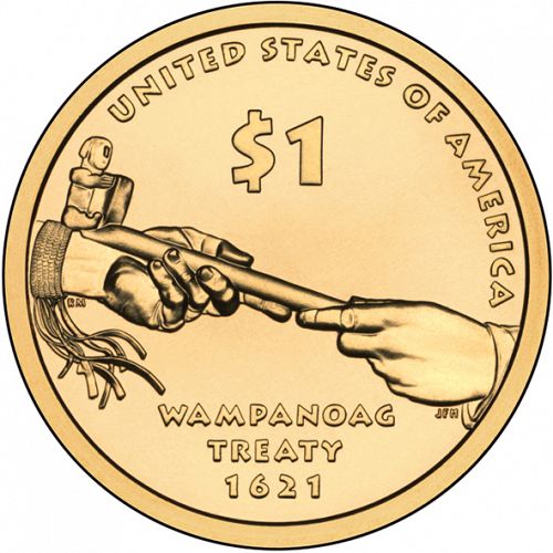 1 dollar Reverse Image minted in UNITED STATES in 2011D (Sacagawea - Native American Reverse ( Wampanoag Treaty  ))  - The Coin Database