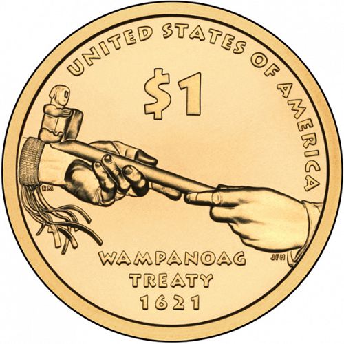 1 dollar Reverse Image minted in UNITED STATES in 2011P (Sacagawea - Native American Reverse ( Wampanoag Treaty  ))  - The Coin Database