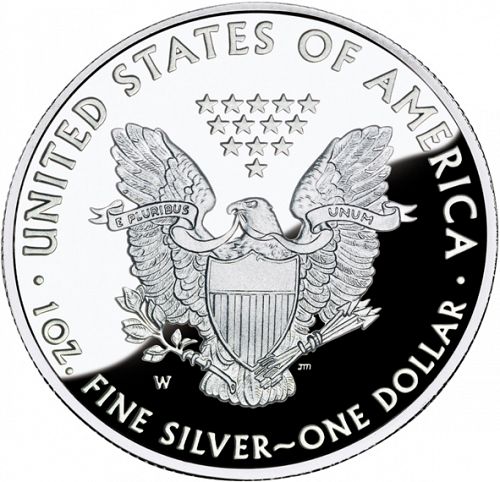 Bullion Reverse Image minted in UNITED STATES in 2012W (American Eagle - Silver Dollar)  - The Coin Database