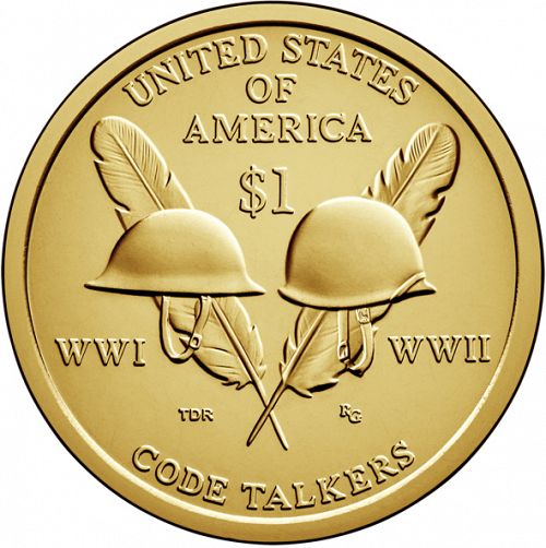 1 dollar Reverse Image minted in UNITED STATES in 2016D (Sacagawea - Code Talkers from both World War I and World War II)  - The Coin Database