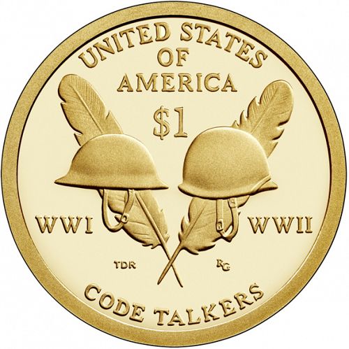 1 dollar Reverse Image minted in UNITED STATES in 2016S (Sacagawea - Code Talkers from both World War I and World War II)  - The Coin Database
