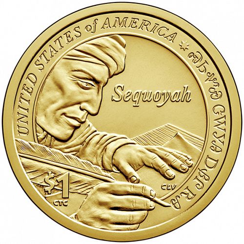 1 dollar Reverse Image minted in UNITED STATES in 2017D (Sacagawea - Sequoyah from Cherokee Nation)  - The Coin Database