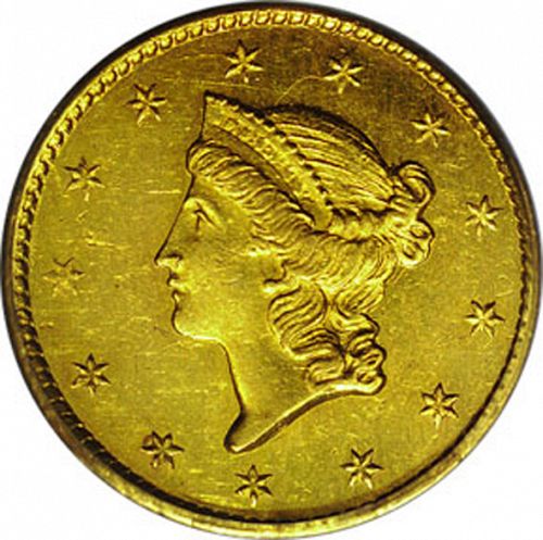1 dollar - Gold Obverse Image minted in UNITED STATES in 1849C (Liberty Head)  - The Coin Database