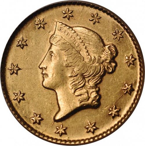 1 dollar - Gold Obverse Image minted in UNITED STATES in 1849O (Liberty Head)  - The Coin Database