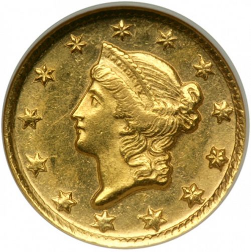 1 dollar - Gold Obverse Image minted in UNITED STATES in 1850D (Liberty Head)  - The Coin Database