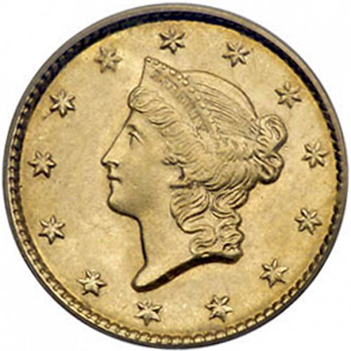 1 dollar - Gold Obverse Image minted in UNITED STATES in 1851 (Liberty Head)  - The Coin Database