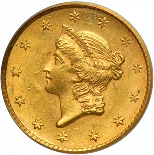 1 dollar - Gold Obverse Image minted in UNITED STATES in 1852 (Liberty Head)  - The Coin Database