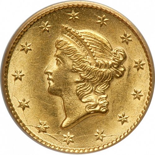 1 dollar - Gold Obverse Image minted in UNITED STATES in 1853 (Liberty Head)  - The Coin Database