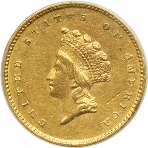 1 dollar - Gold Obverse Image minted in UNITED STATES in 1856S (Small Indian Head)  - The Coin Database