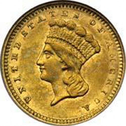 1 dollar - Gold Obverse Image minted in UNITED STATES in 1857S (Large Indian Head)  - The Coin Database