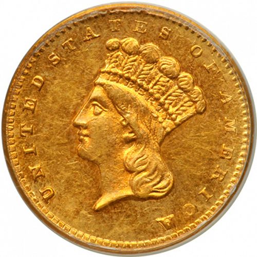 1 dollar - Gold Obverse Image minted in UNITED STATES in 1860S (Large Indian Head)  - The Coin Database