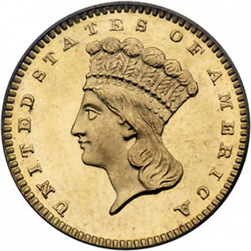 1 dollar - Gold Obverse Image minted in UNITED STATES in 1862 (Large Indian Head)  - The Coin Database