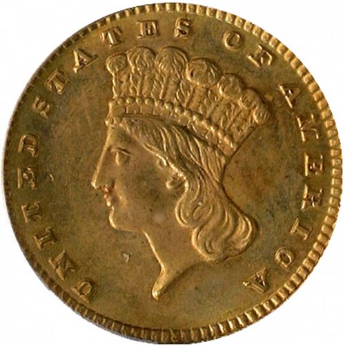 1 dollar - Gold Obverse Image minted in UNITED STATES in 1869 (Large Indian Head)  - The Coin Database