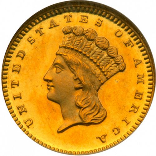 1 dollar - Gold Obverse Image minted in UNITED STATES in 1875 (Large Indian Head)  - The Coin Database