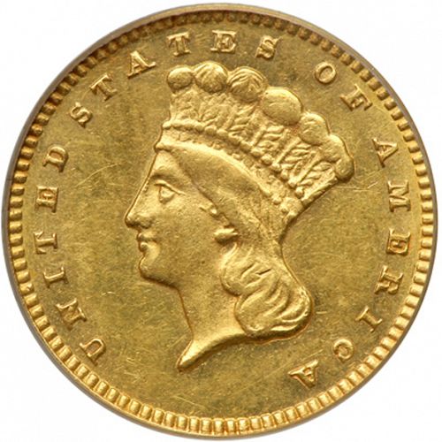 1 dollar - Gold Obverse Image minted in UNITED STATES in 1876 (Large Indian Head)  - The Coin Database